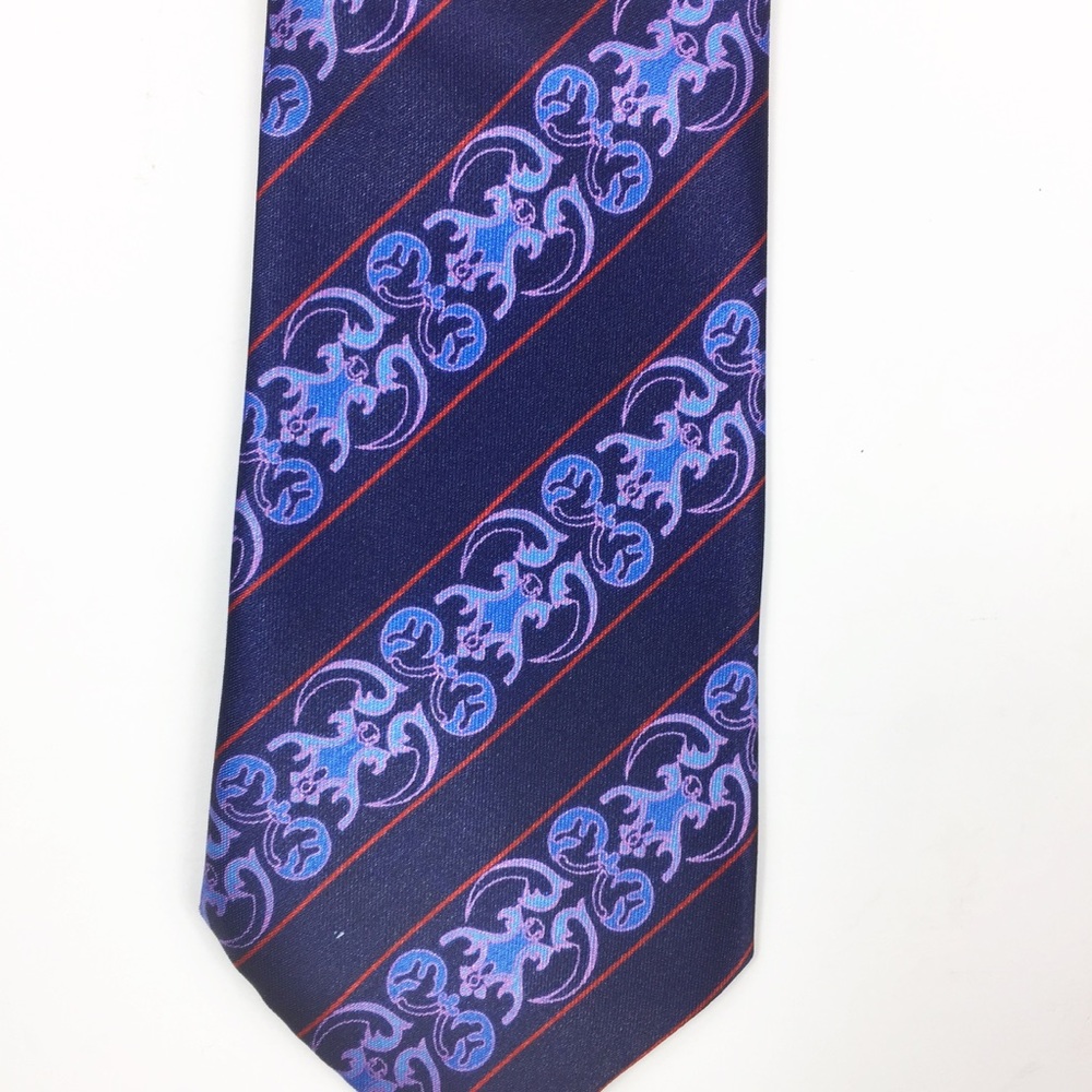 Yves Saint Laurent Blue Silk Men’s Tie - Picture 3 of 5